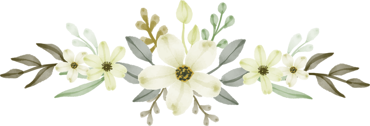 White Flower Bouquet Illustration