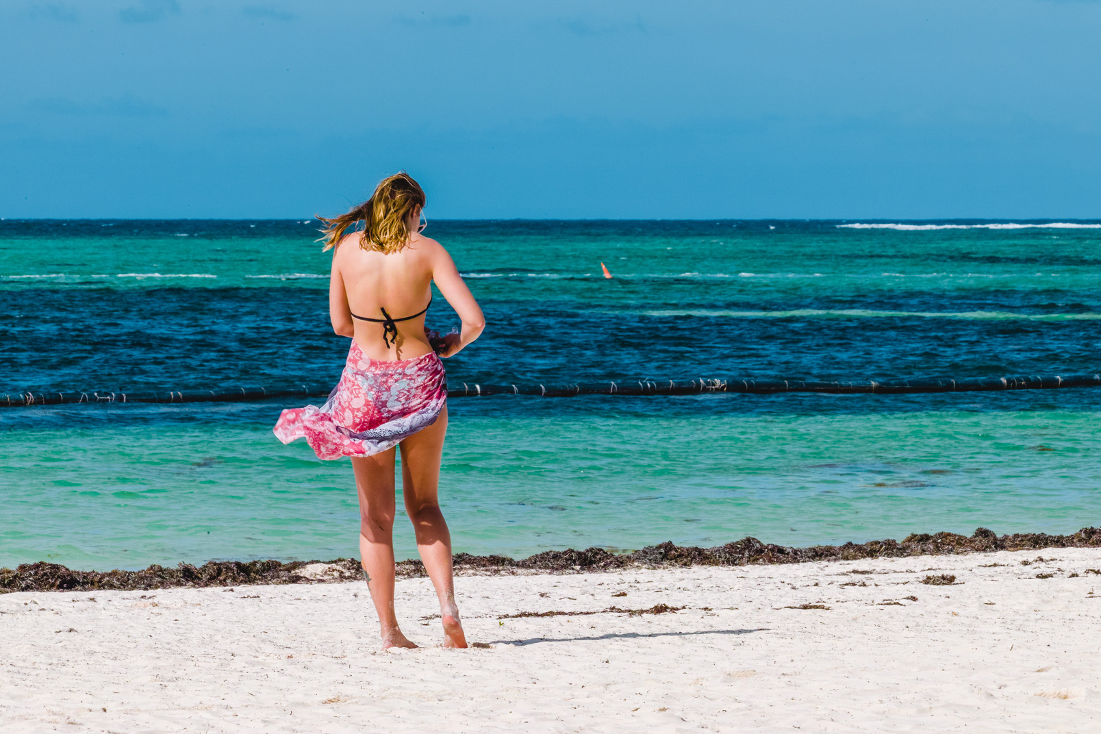 Girl at Bavaro Beaches in Punta Cana, Dominican Republic