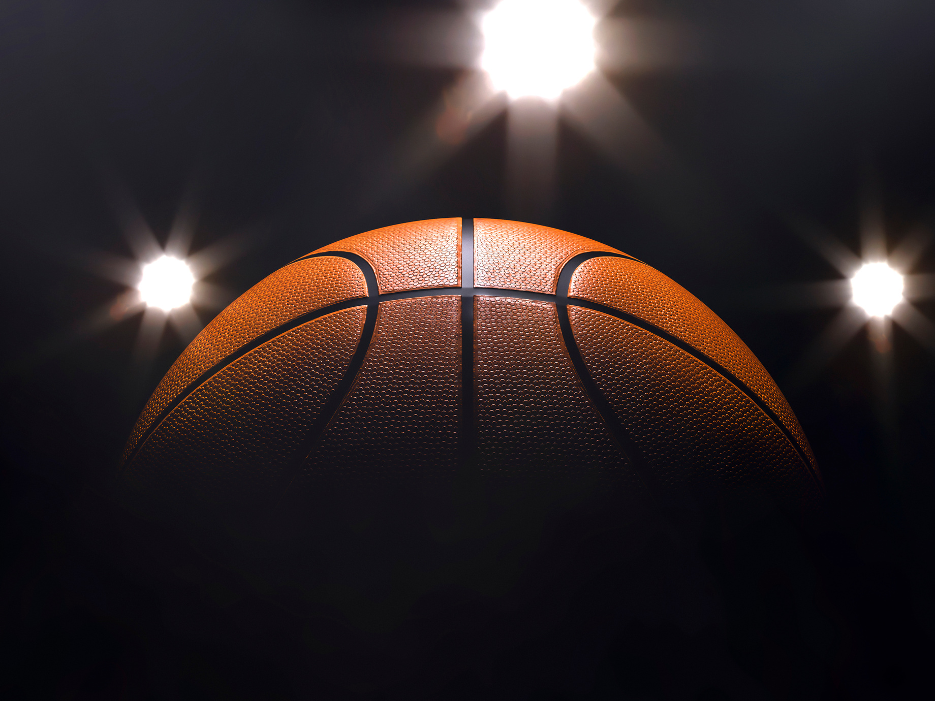 Basketball close-up on studio background - Stock image