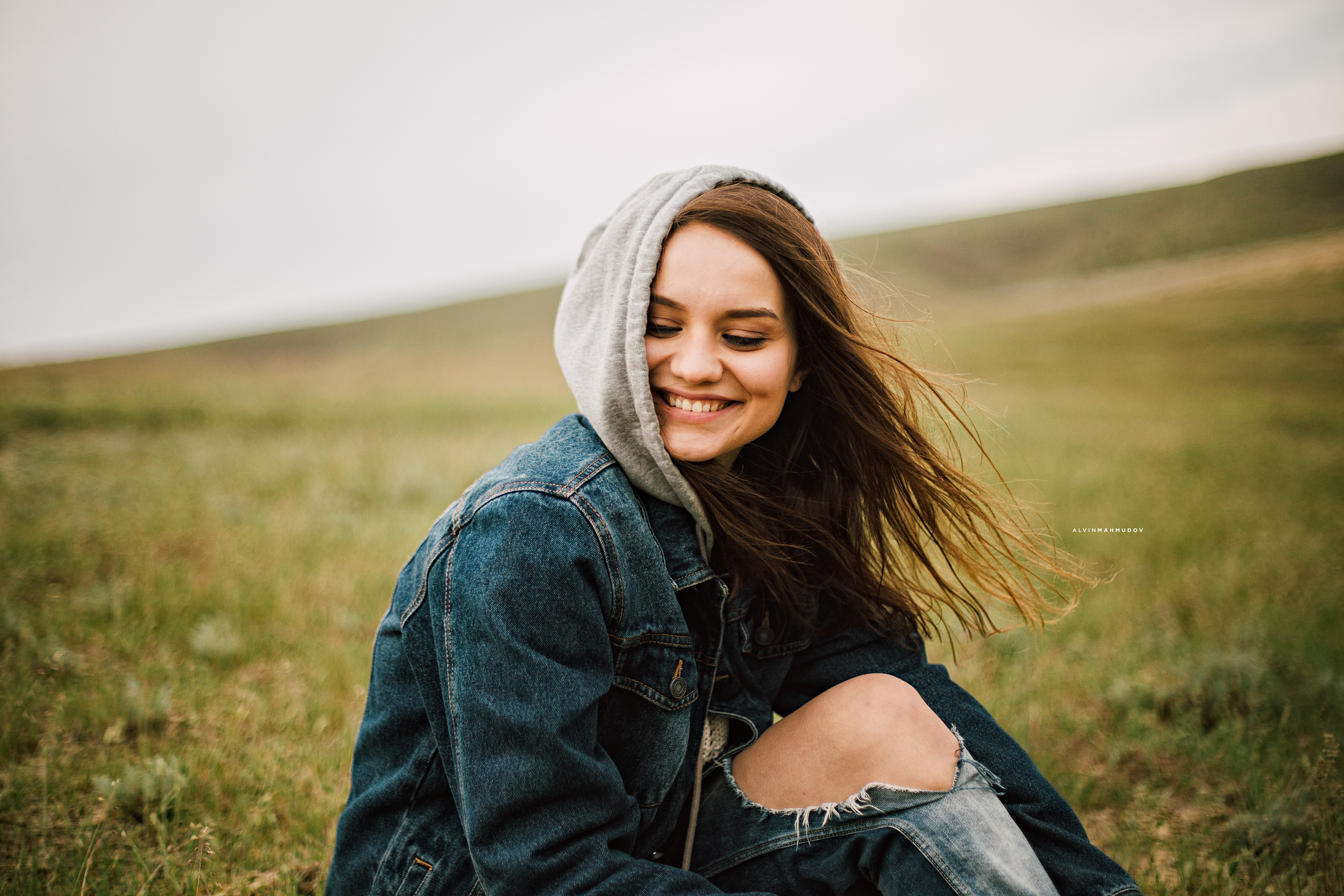 Smiling Girl in Denim