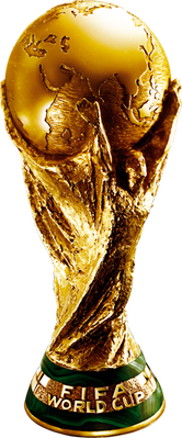 Fifa Cup concept. Golden trophy in the form of the globe. 2022 Qatar