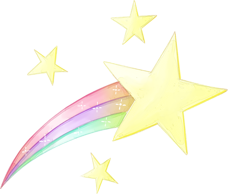 Watercolor Rainbow Falling Stars